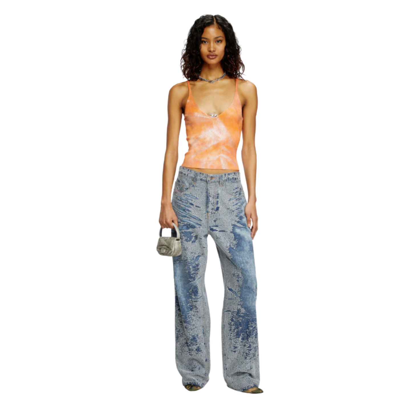 WOMEN - TOP M-ISMINA Orange/Silver - Diesel