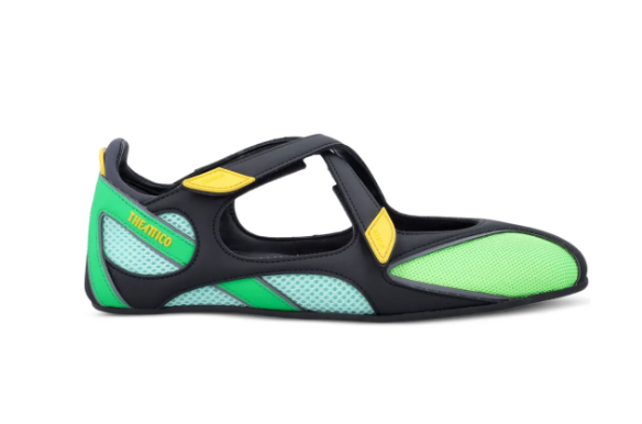 WOMEN - BALLERINE FLAT DARK GREEN FLOOR 001 - The Attico