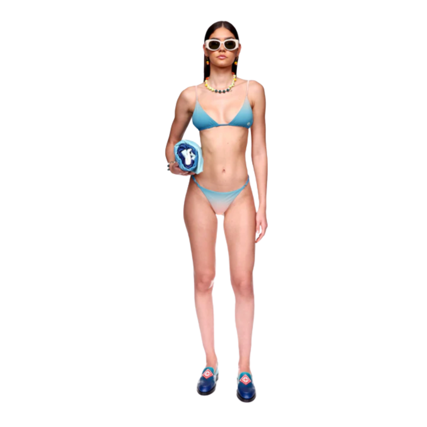 WOMEN - BIKINI TOP PRINTED BLUE GRADIENT- Casa Blanca