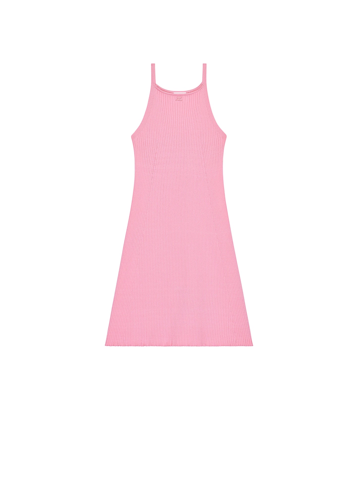 WOMEN - ROBE TRAPÈZE EN MAILLE CÔTELÉE Rose - Courrèges
