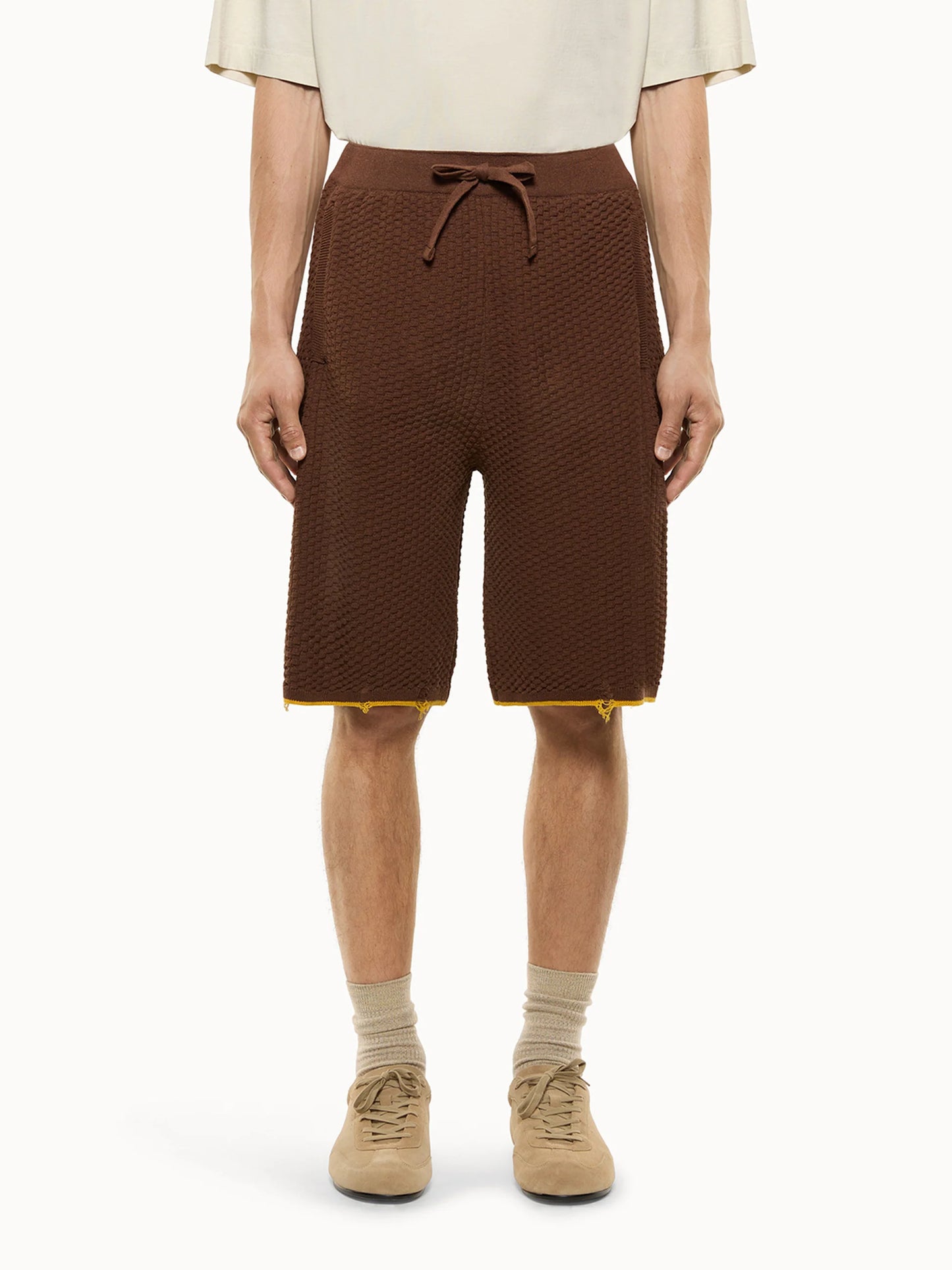 MEN - KNITTED SHORT BROWN - Laneus