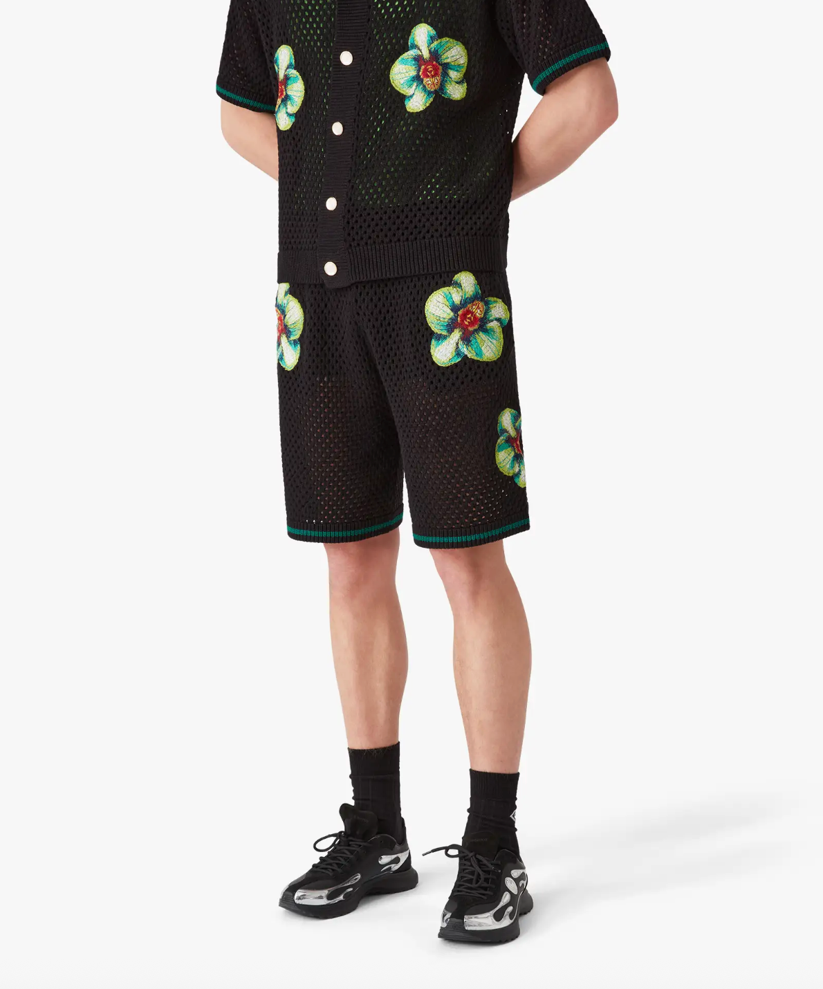 MEN - Glitch Orchid Embroidered Crochet Short - Casa Blanca
