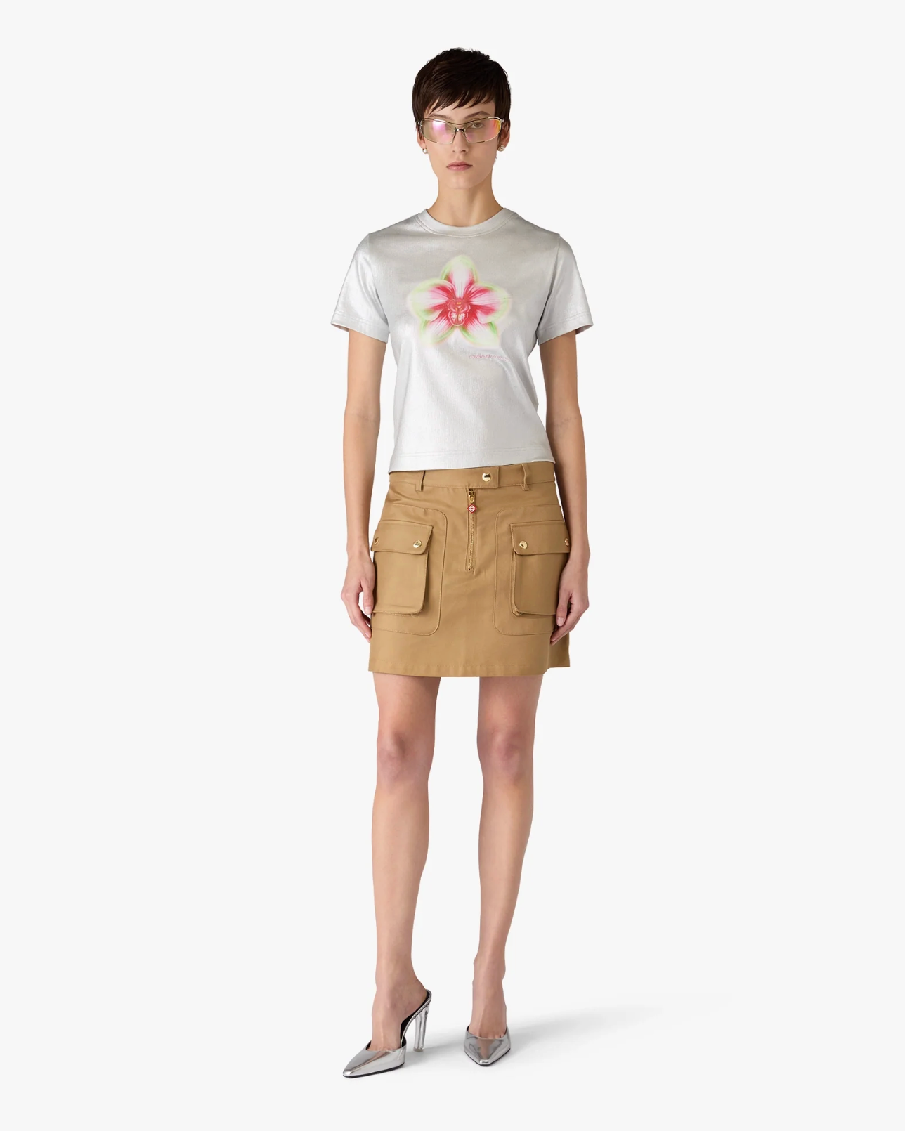 WOMEN - MINI‑JUPE À POCHE EN COTON BEIGE - Casa Blanca