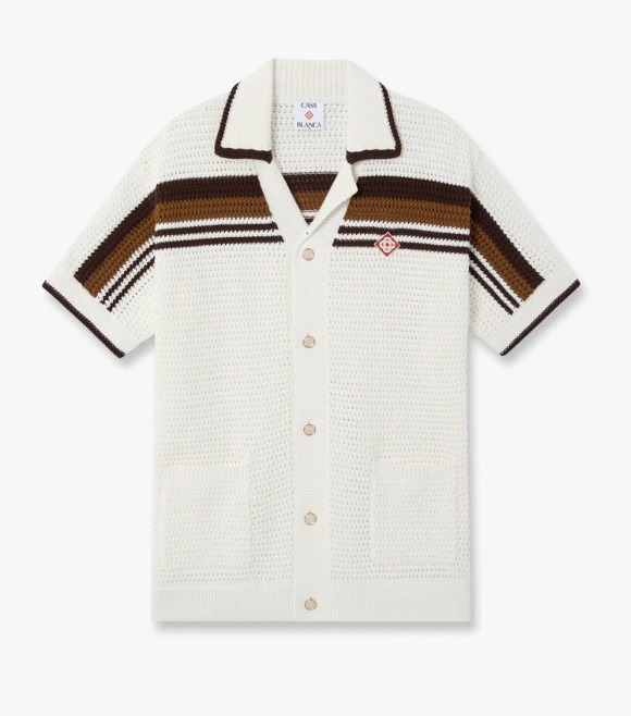 CROCHET SHORT SLEEVE SHIRT - CASABLANCA