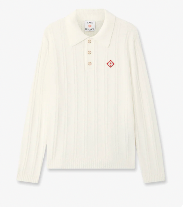 BOUCLE LONG SLEEVE POLO - CASABLANCA