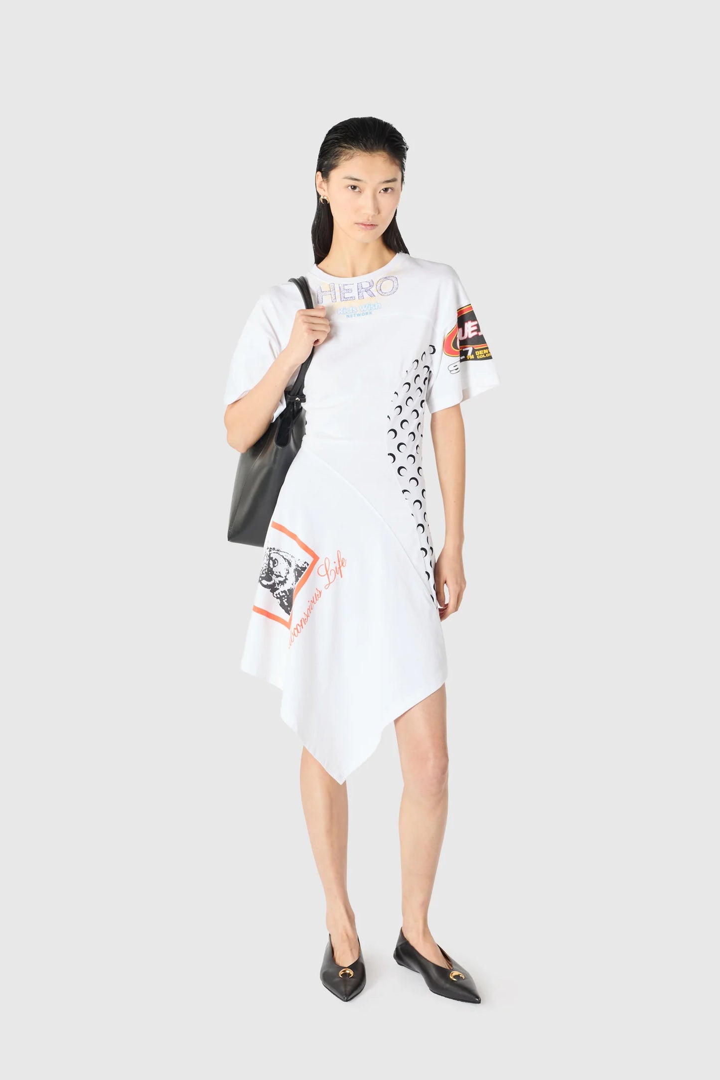 WOMEN - ROBE ASYMÉTRIQUE EN JERSEY UPCYCLÉ WHITE - Marine Serre