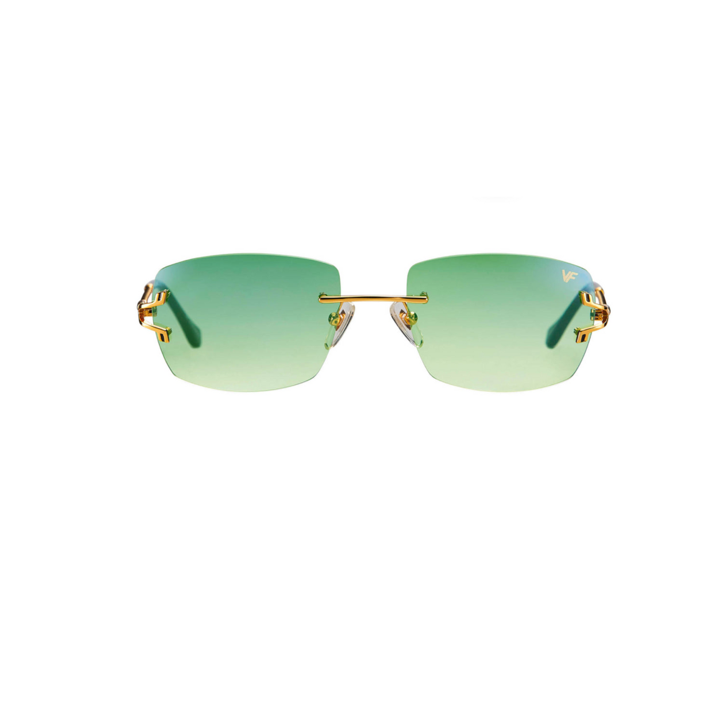 Bal Harbour Rimless Drill Mount 24KT Gold Yellow Gold / Powder Green Flash Purple - VF
