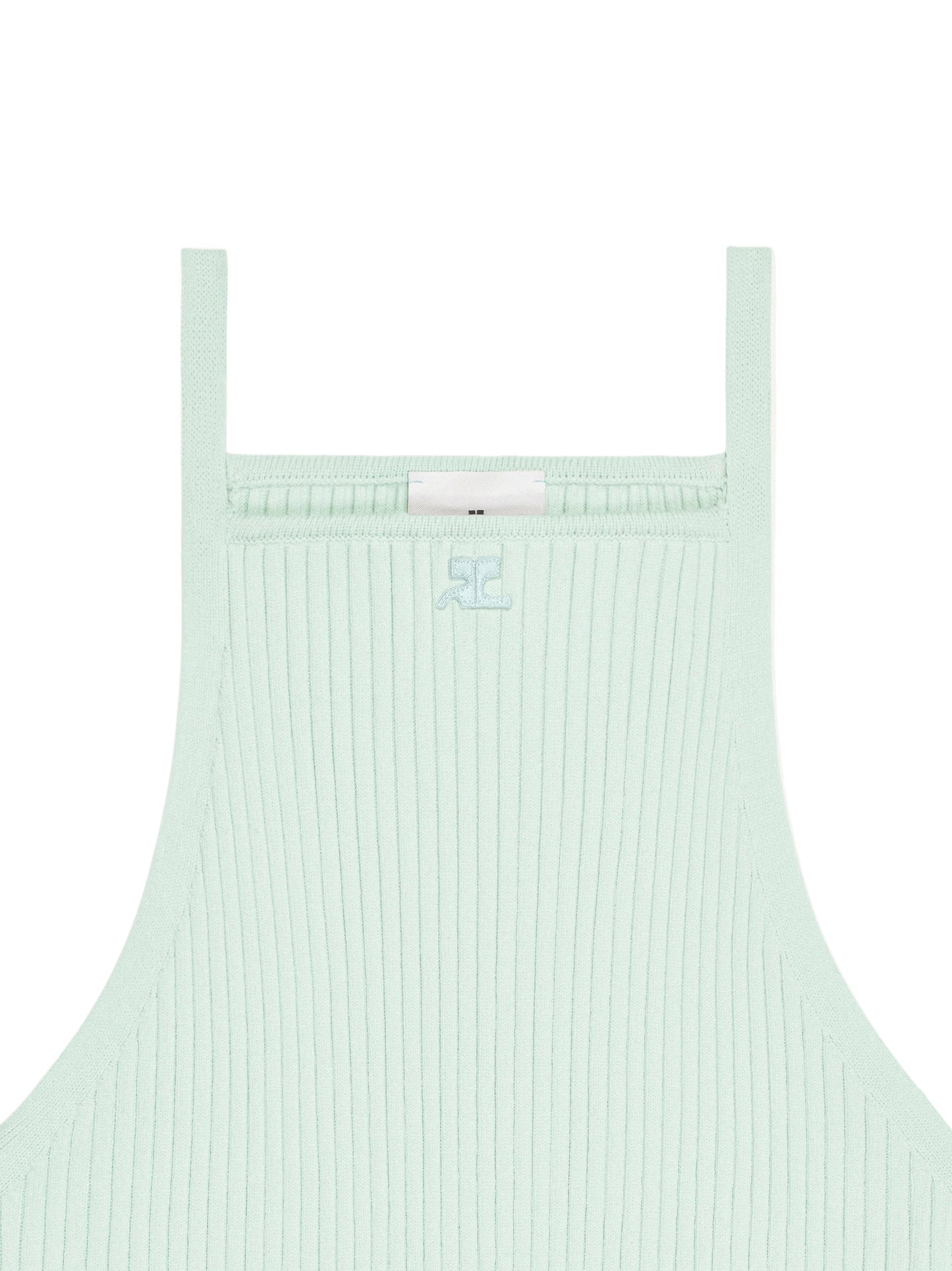 WOMEN - SIGNATURE POINTY RIB KNIT TOP LIGHT MINT - Courrèges
