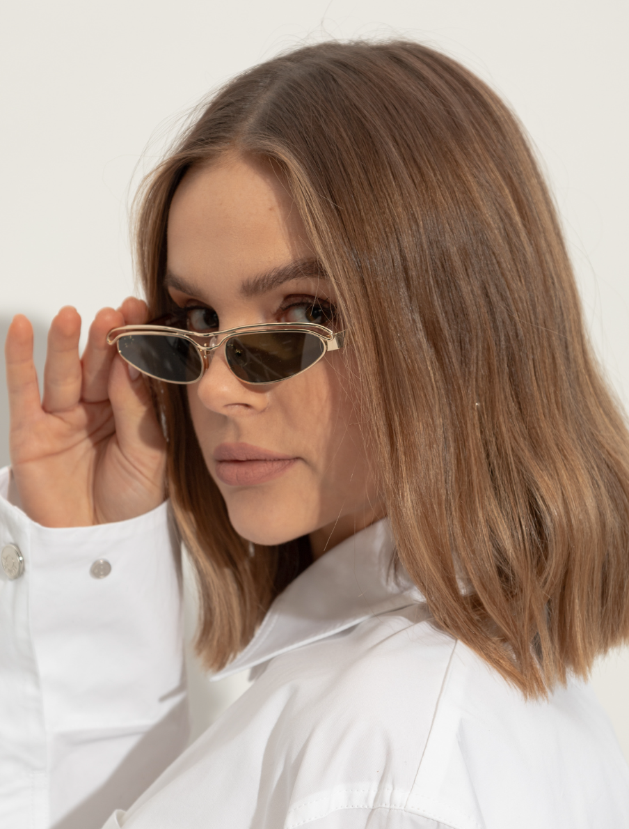 WOMEN - YELLOW GOLD SUNGLASSES - The Attico