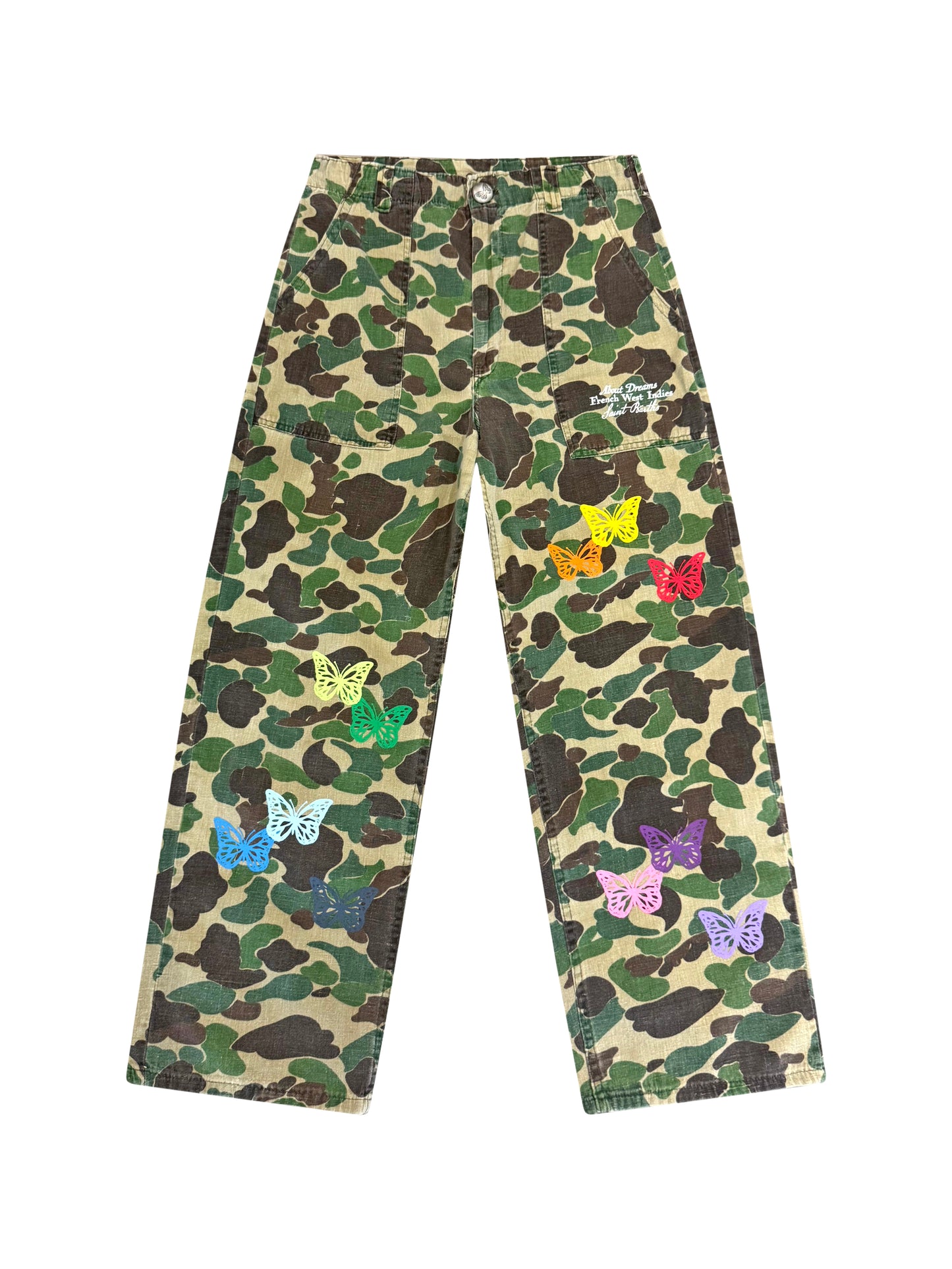 UNISEX MILITAIRY LIGHT PANTS MULTI COLOR BUTTERFLY - About Dream