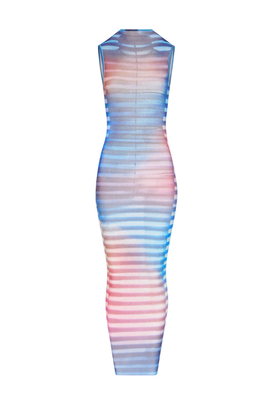LONG DRESS IN MESH OPEN BACK NO SLEEVE AIR - JPG