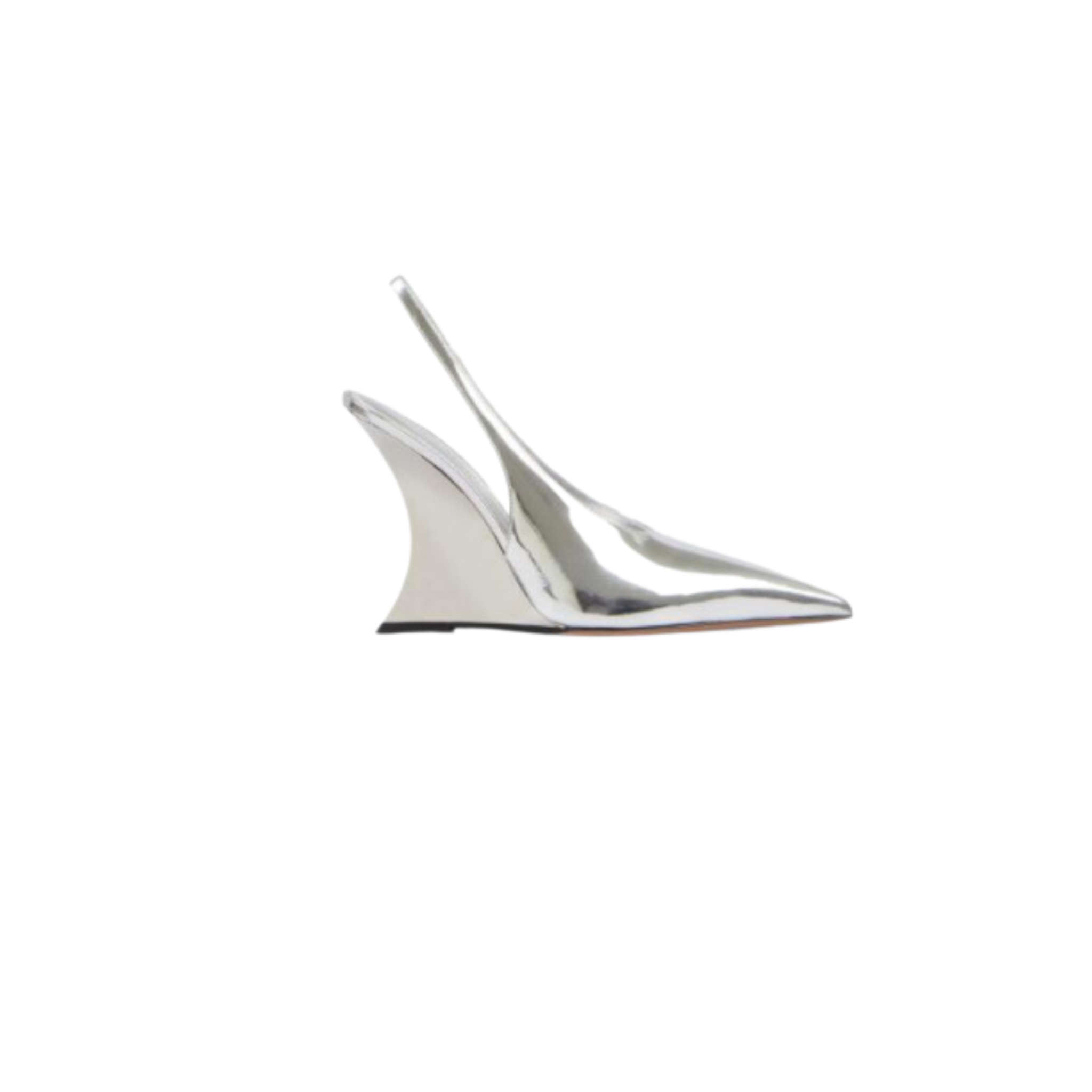NINA SLINGBACK HEEL 105 SILVER - Paris Texas