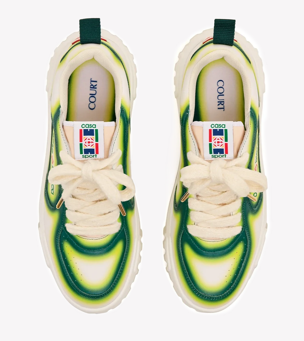 MEN - COURT GREEN FADE SNEAKERS - Casa Blanca