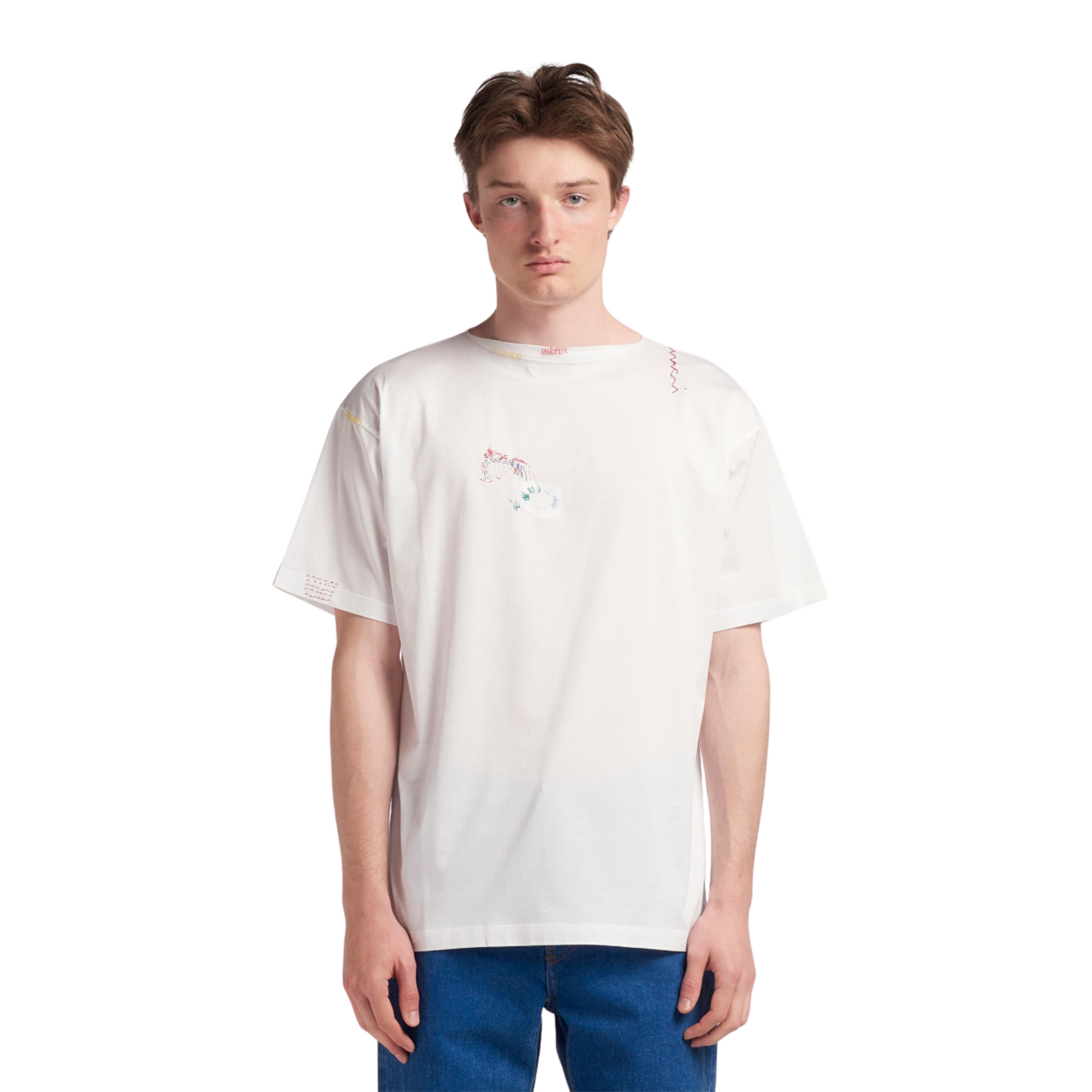 MEN - T-SHIRT LIGHT ORGANIC COTTON JERSEY White/Multi - Marni