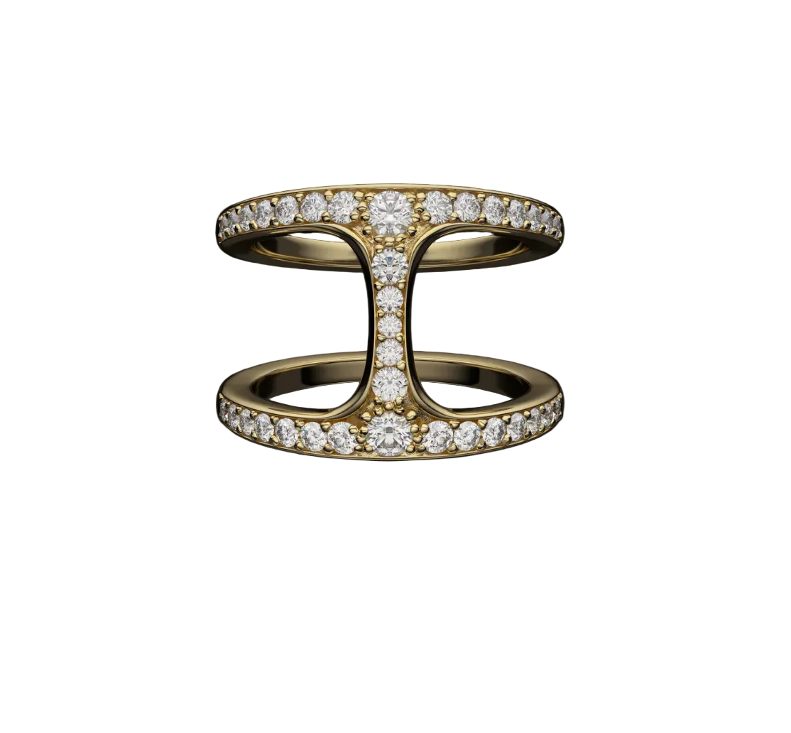 RING DAME PHANTOM WITH DIAMONDS GOLD - Hoorsenbuhs