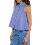 WOMEN - NO SLEEVE SHIRT POPELINE Bleu/White - Marni
