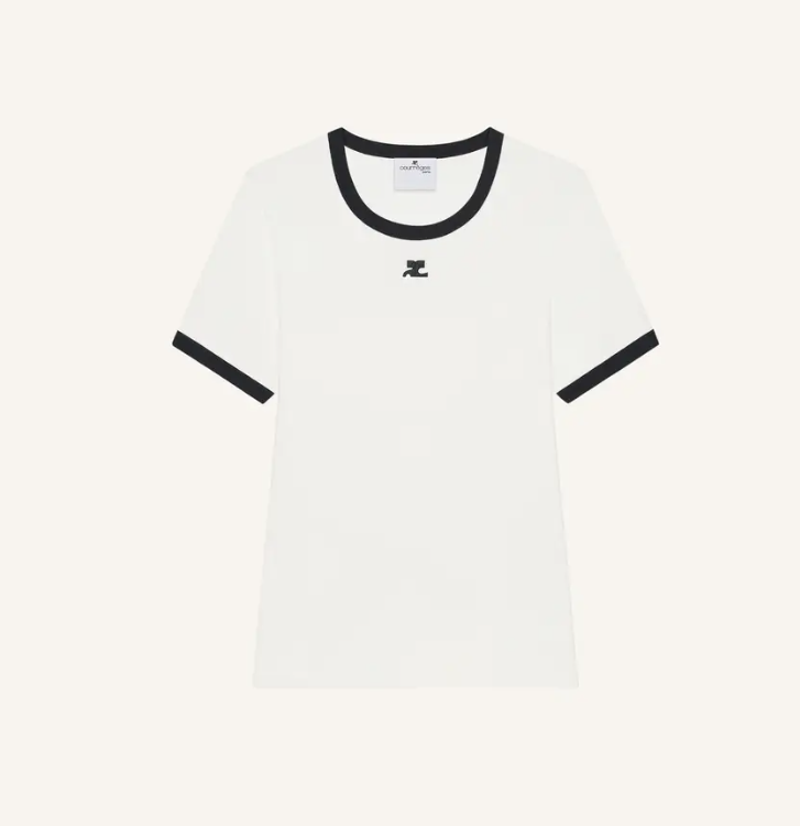 WOMEN - T-SHIRT CONTRASTE SIGNATURE White - Courrèges