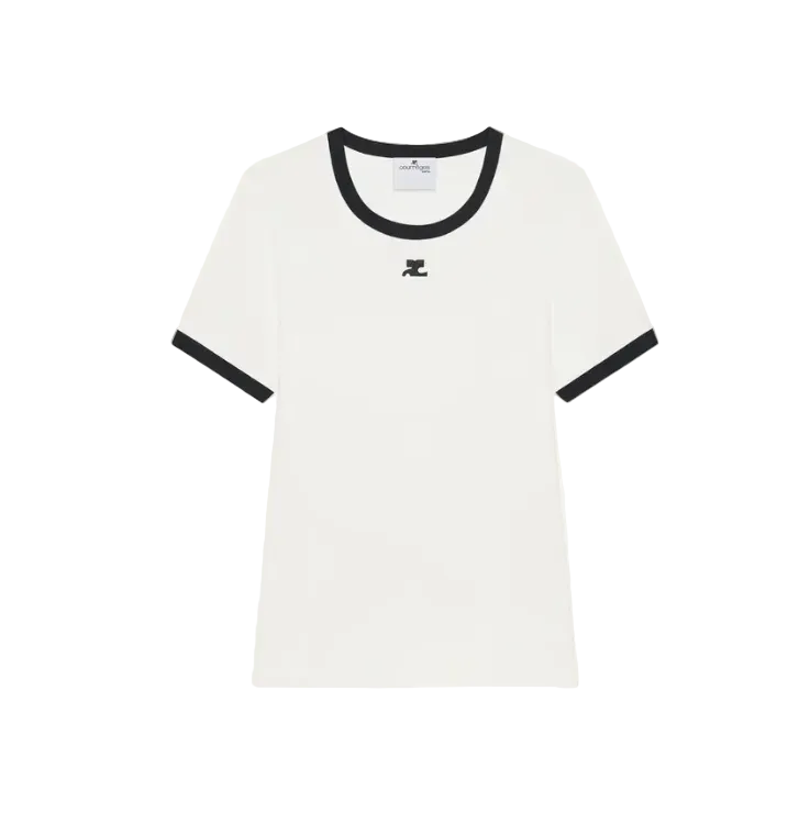 WOMEN - T-SHIRT CONTRASTE SIGNATURE White - Courrèges