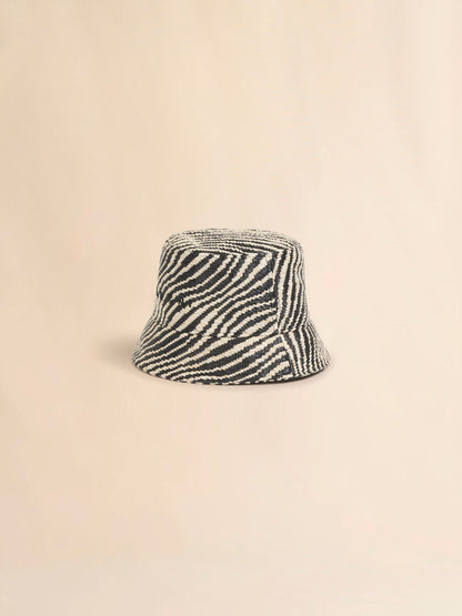 Bob en tissu noir effet raphia avec motif ondulé - Marni