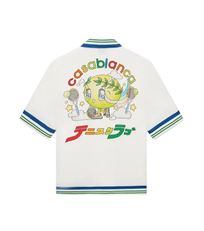 MEN - SHORT SLEEVE SHIRT TENNIS MASCOT SILK TWILL - Casa Blanca