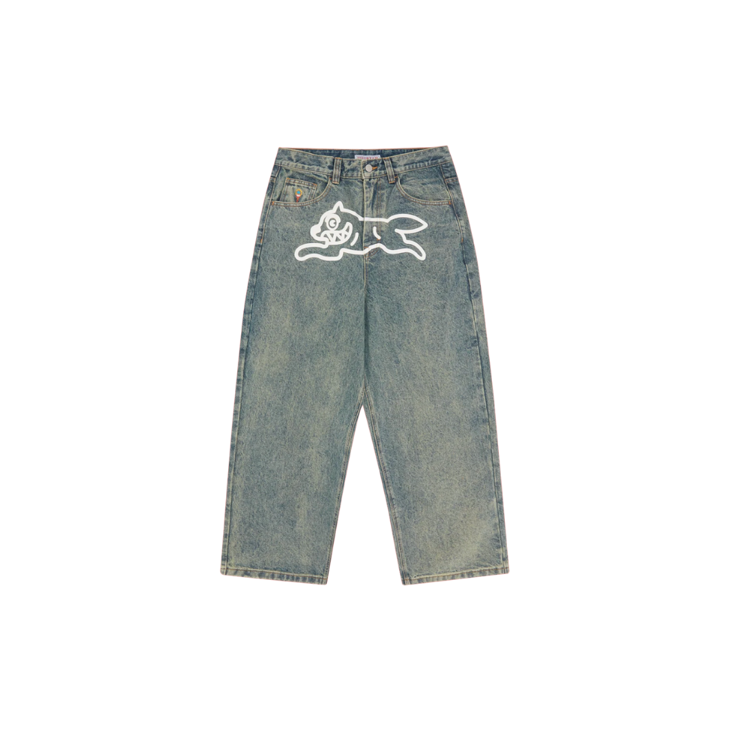 MEN - RUNNING DOG TRIPLE SCOOP DENIM PANT VINTAGE WASH - Ice Cream