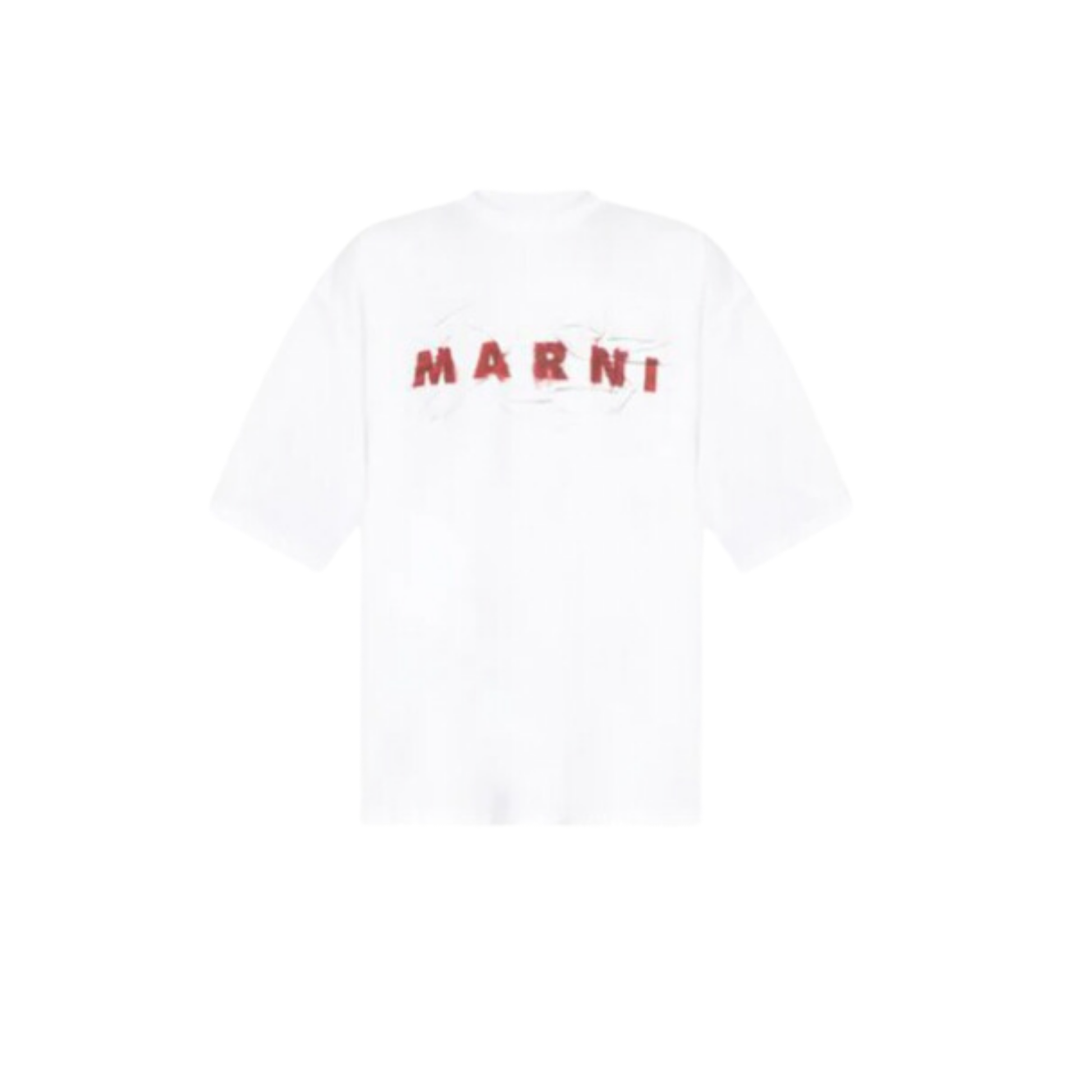 MEN - T-Shirt Marni Wrikled White/Red