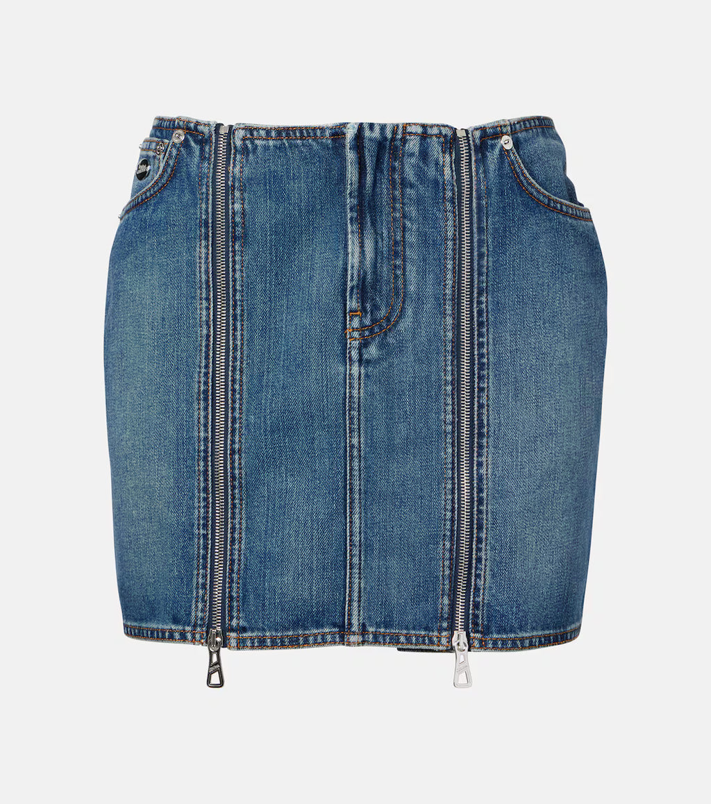 WOMEN - MINI SKIRT DENIM FRONT ZIPPED - JPG