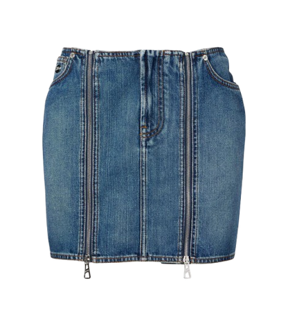 WOMEN - MINI SKIRT DENIM FRONT ZIPPED - JPG
