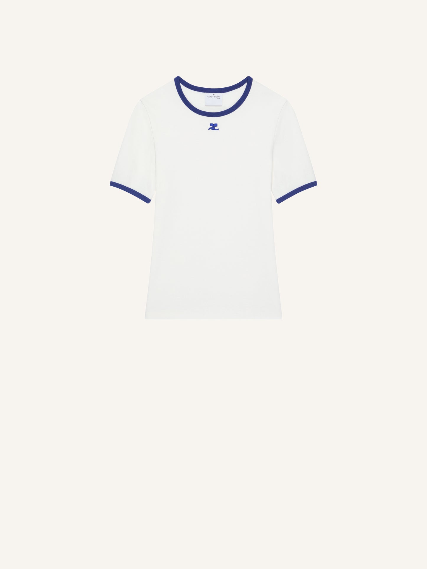 WOMEN - T-SHIRT SIGNATURE CONTRAST BLUE - Courrèges