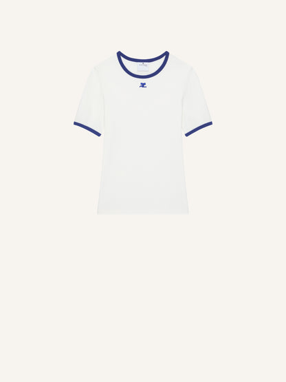 WOMEN - T-SHIRT SIGNATURE CONTRAST BLUE - Courrèges