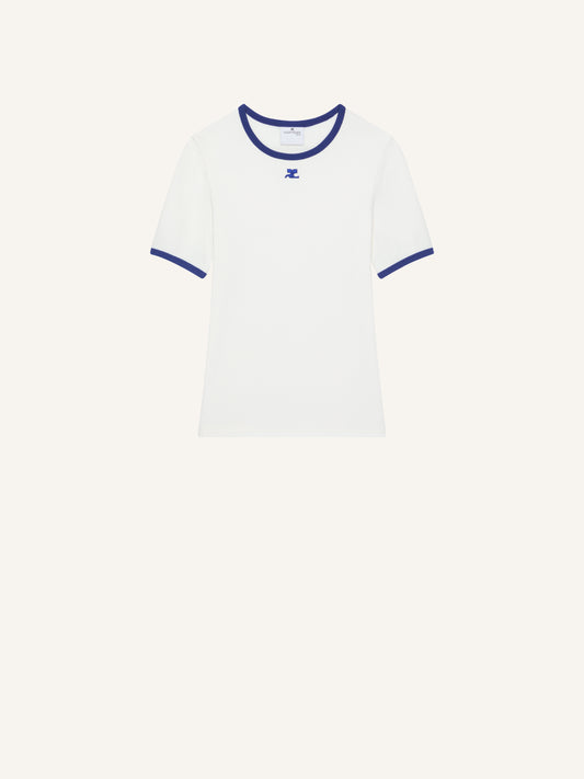 WOMEN - T-SHIRT SIGNATURE CONTRAST BLUE - Courrèges