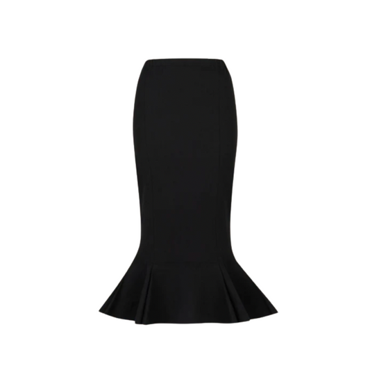 WOMEN - Jupe en jersey de couleur noire avec bord inférieur sirène - Marni