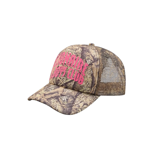MEN -DIAMONDS & DOLLARS TREE CAMO ARCH LOGO TRUCKER CAP - BBC