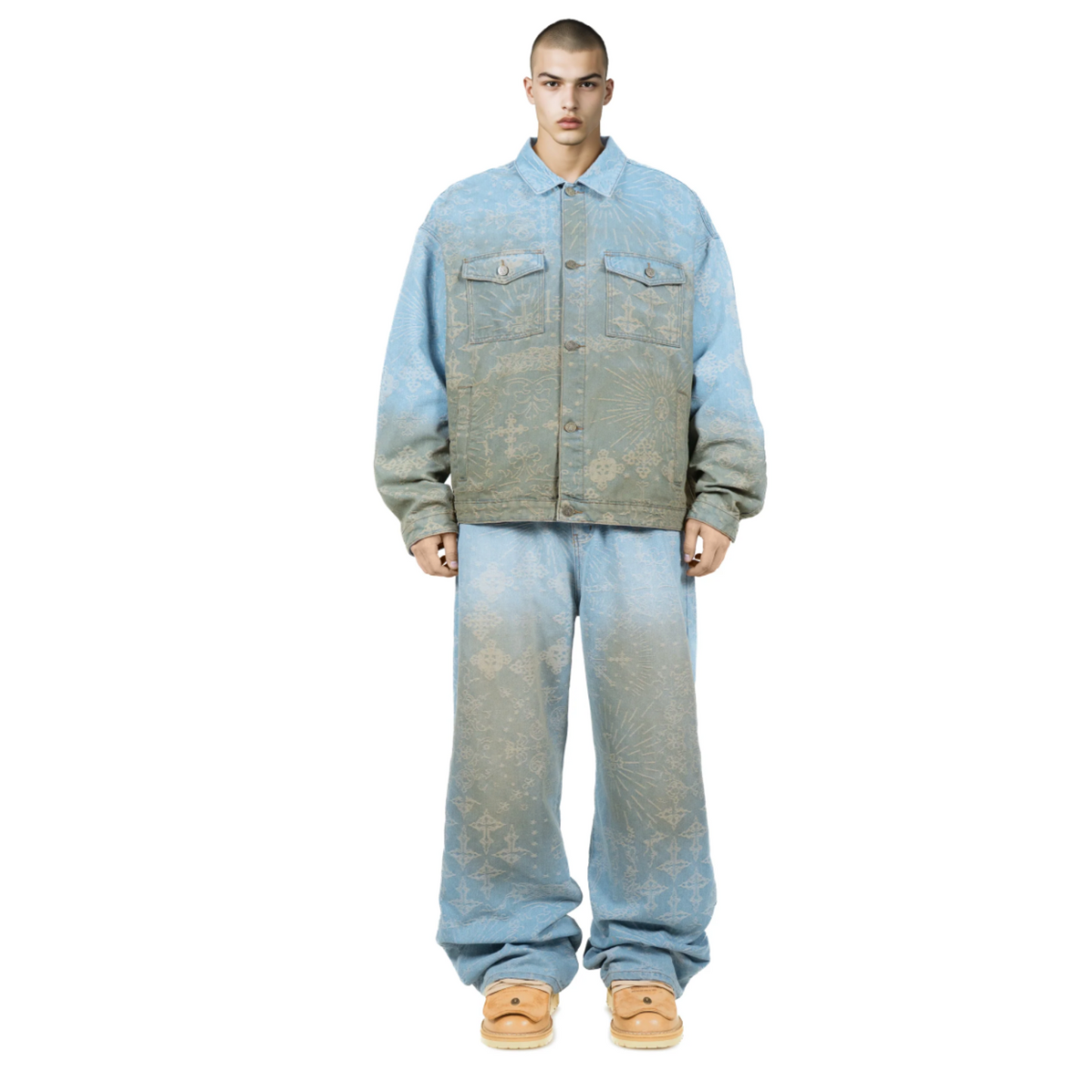 MEN - JACQUARD DENIM JACKET - Untitled Artwork