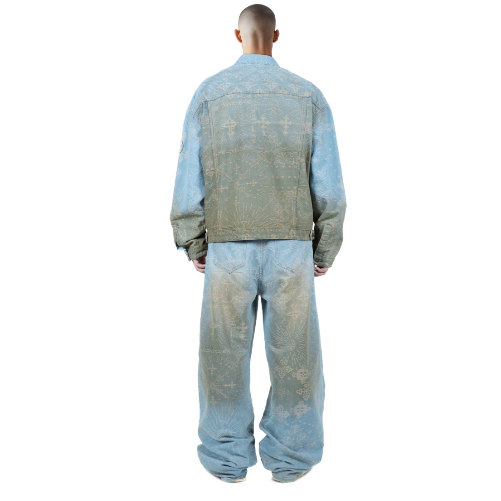 MEN - JACQUARD DENIM PANTS - Untitled Artworks