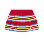 WOMEN - MINI SKIRT STRIPE PLEATED Red/Multi - Cas Blanca
