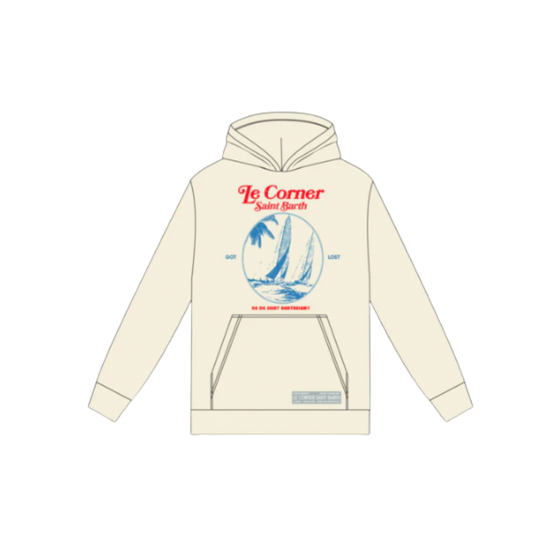 MEN - HOODIE BUCKET White/Bue/Red - Le Corner Saint Barth