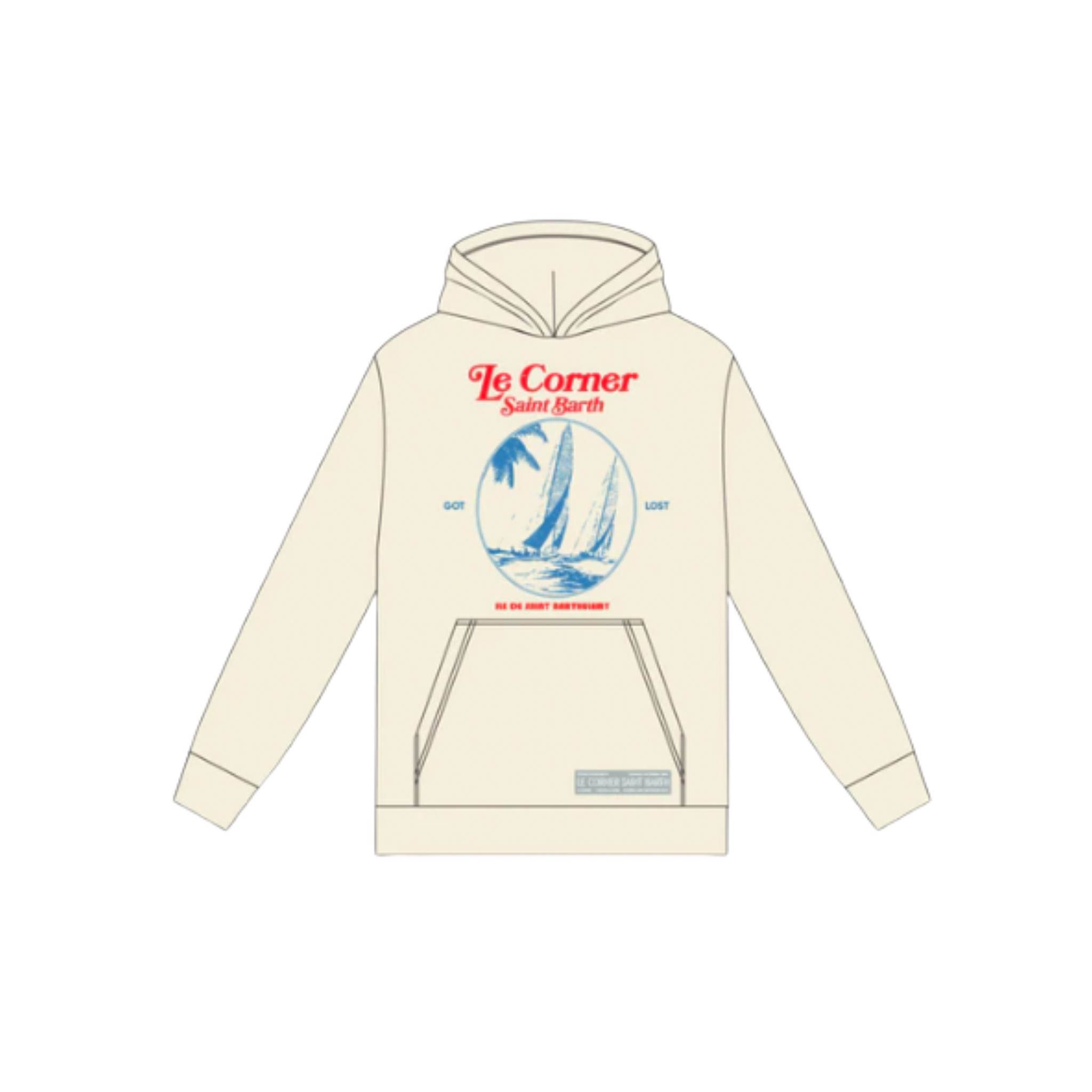 MEN - HOODIE BUCKET White/Bue/Red - Le Corner Saint Barth