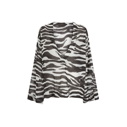 WOMEN - WHITE AND BLACK BLOUSE - The Attico