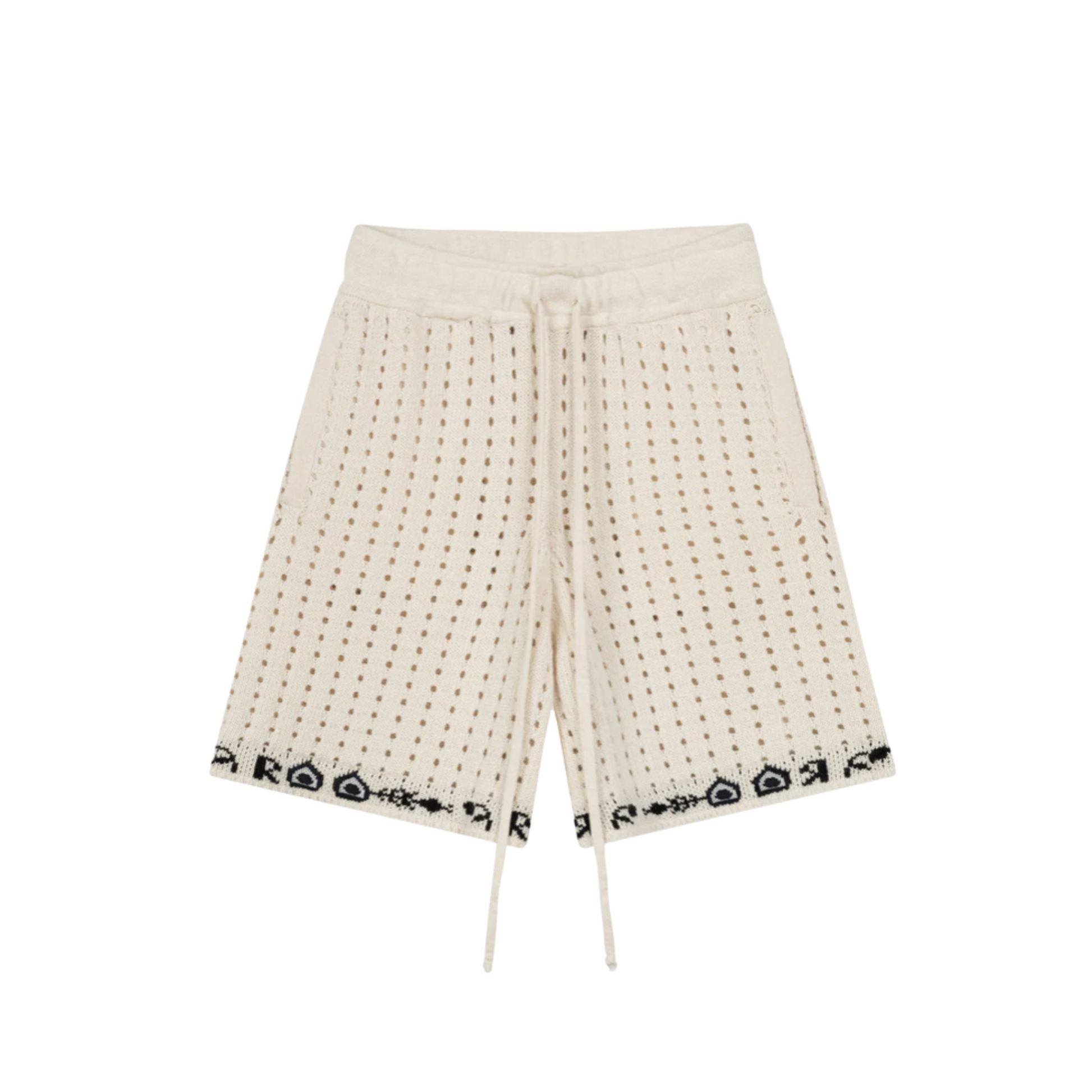 MEN - CROCHET SHORTS - Beige - Rough