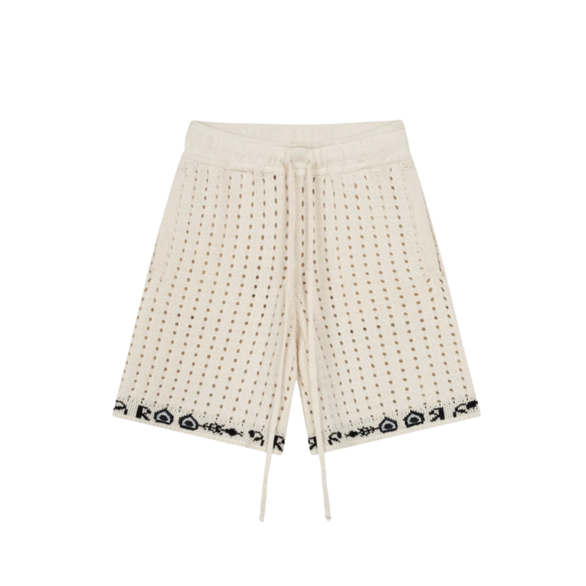 MEN - CROCHET SHORTS - Beige - Rough