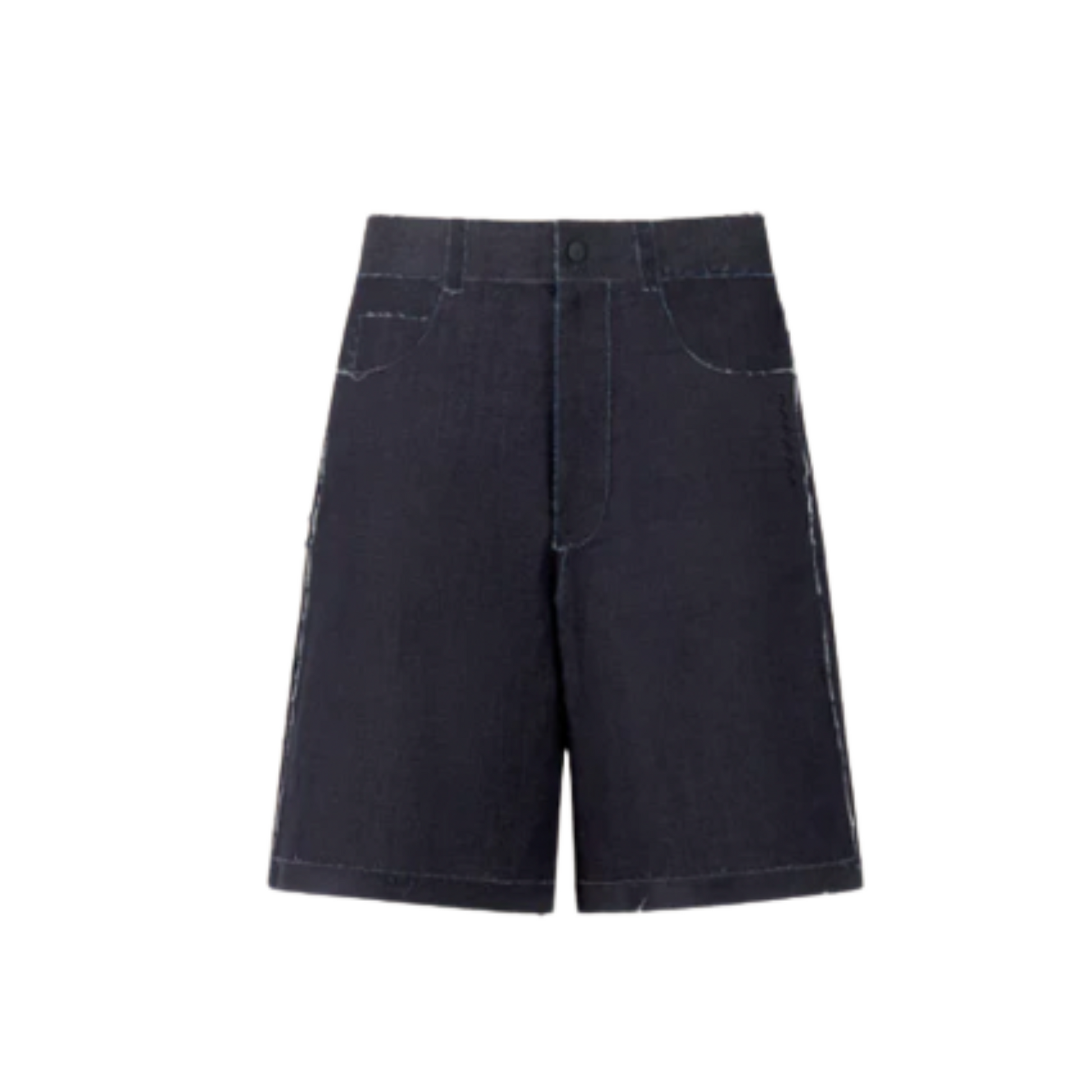 MEN - Bermuda denim extensible bleu foncé trompe-l'œil - Marni