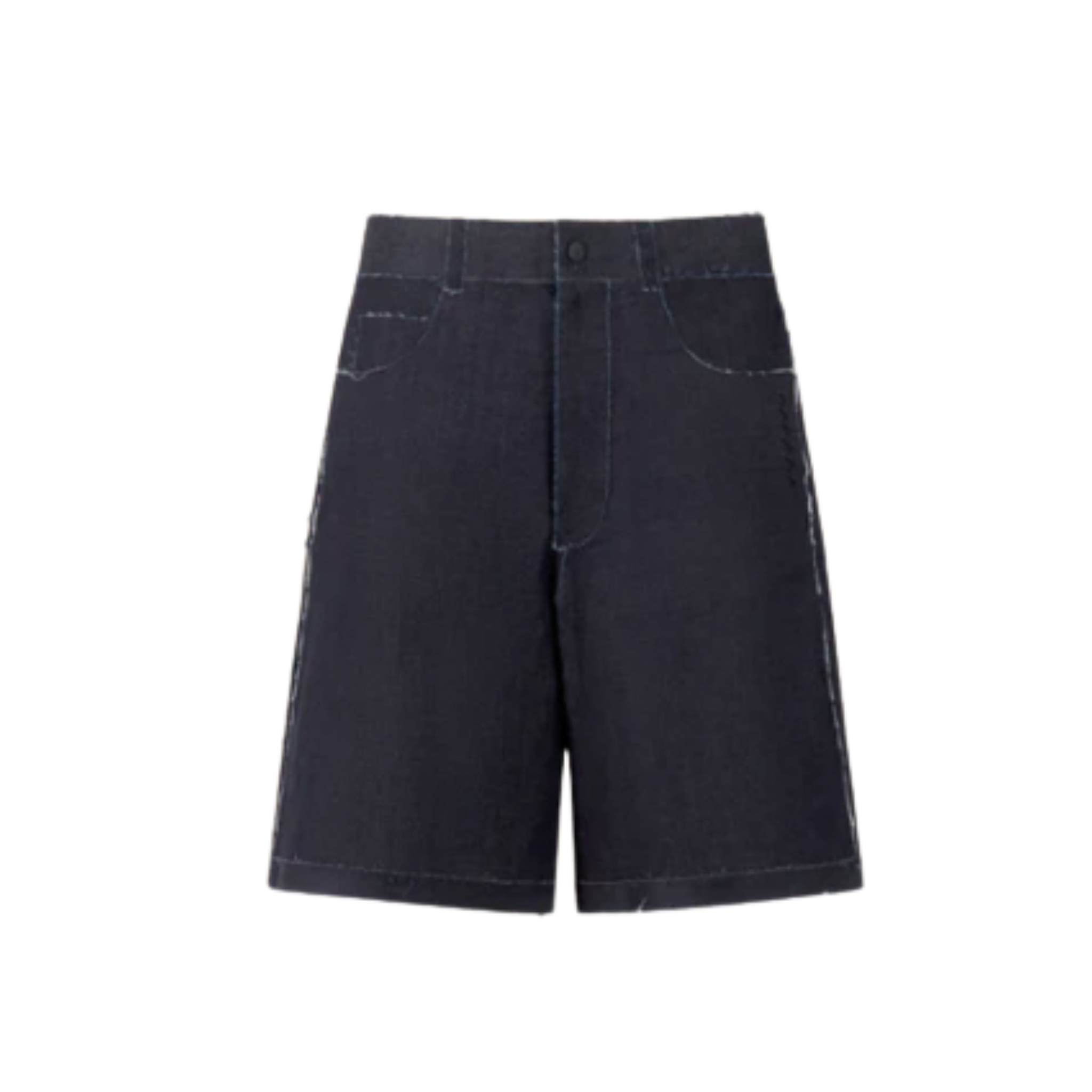MEN - Bermuda denim extensible bleu foncé trompe-l'œil - Marni