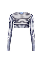 WOMEN - RE-EDITION NAVY BLUE BODY MORPHING CROP TOP - JPG