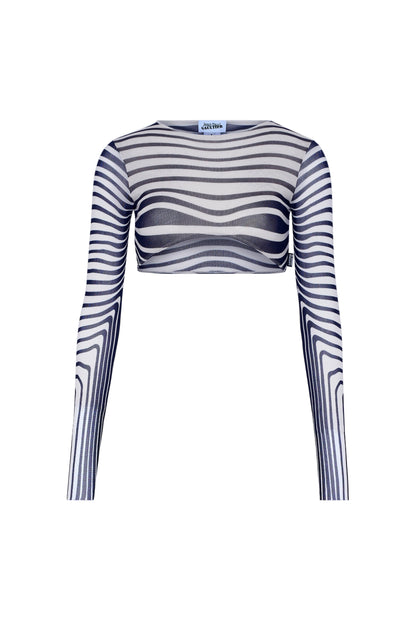 WOMEN - RE-EDITION NAVY BLUE BODY MORPHING CROP TOP - JPG