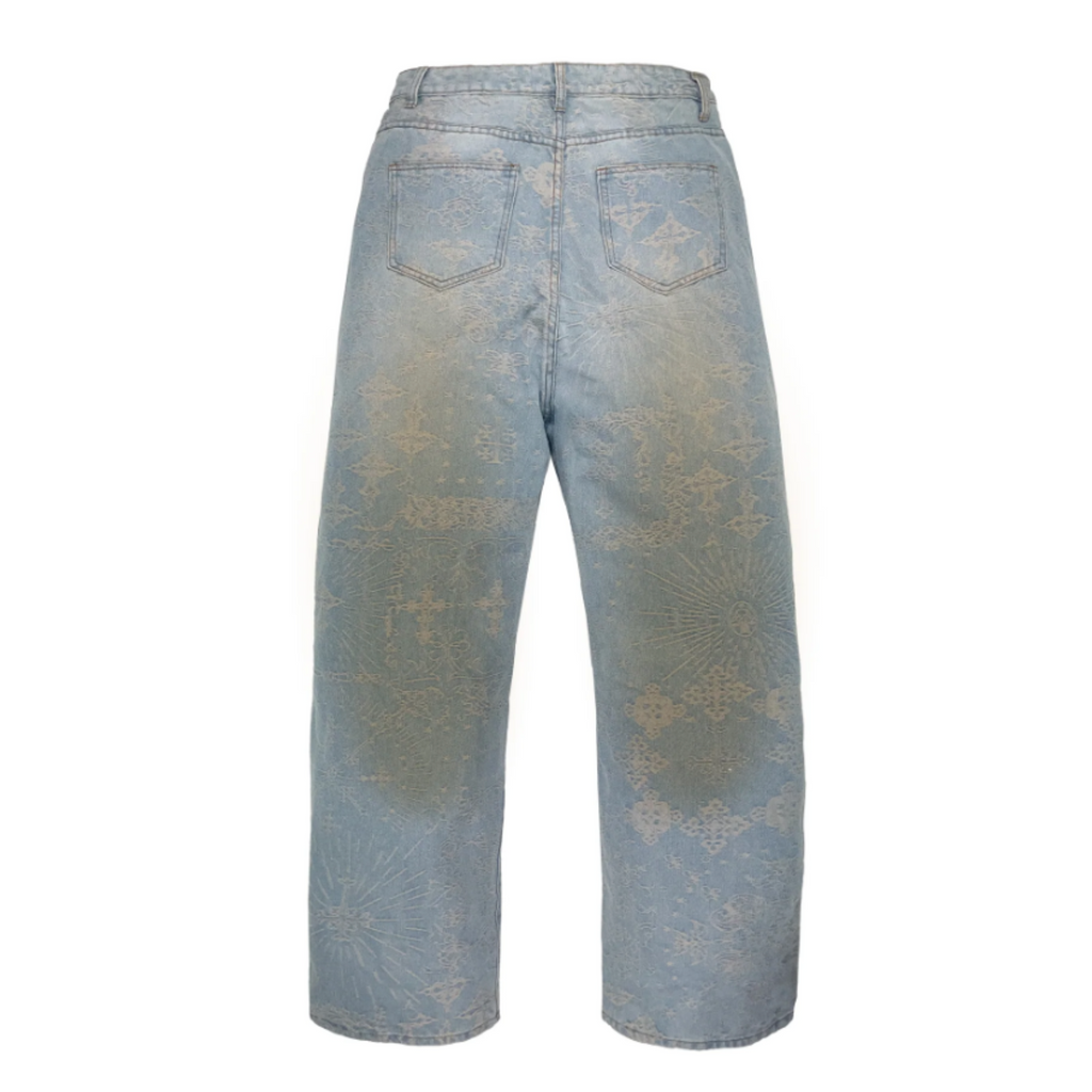 MEN - JACQUARD DENIM PANTS - Untitled Artworks