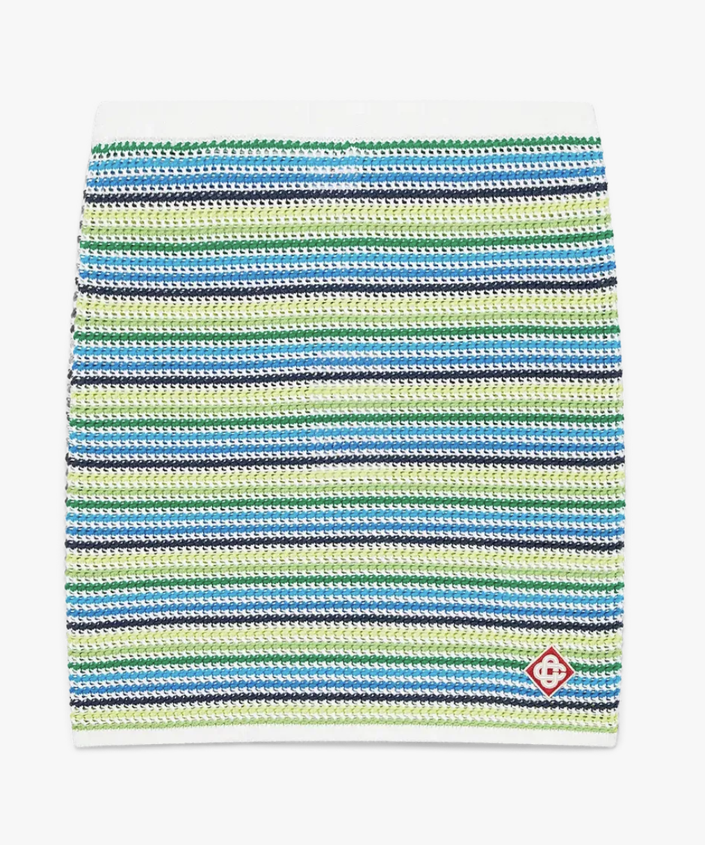 WOMEN-Stripe Mini Skirt-CASA BLANCA