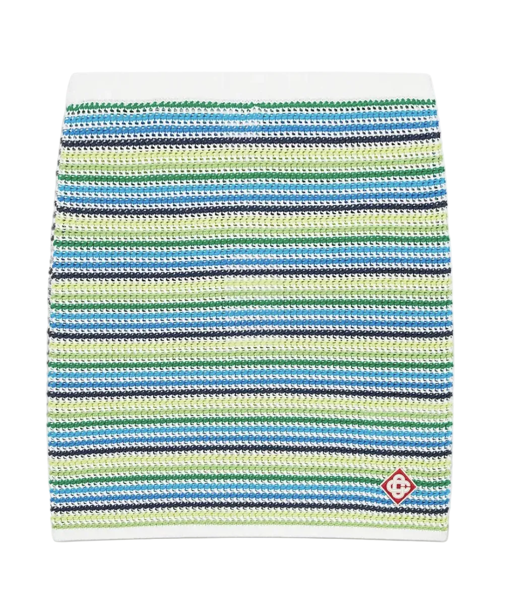 WOMEN-Stripe Mini Skirt-CASA BLANCA