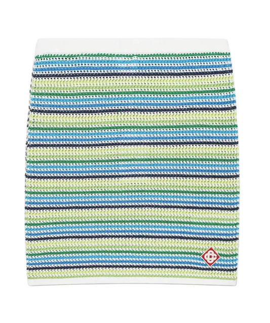 WOMEN-Stripe Mini Skirt-CASA BLANCA