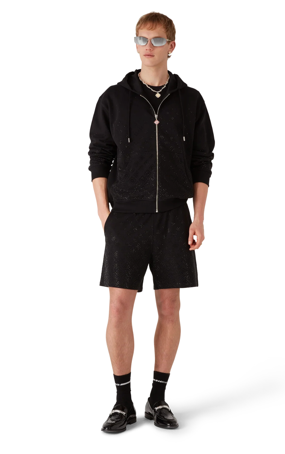 MEN - ZIP HOODIE CRYSTAL BLACK - Casa Blanca